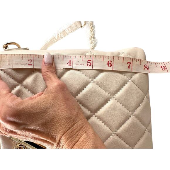 Valentino Orlandi NWT Bone Quilted Vegan Leather Cross Body Handbag Purse $278 - Picture 10 of 14